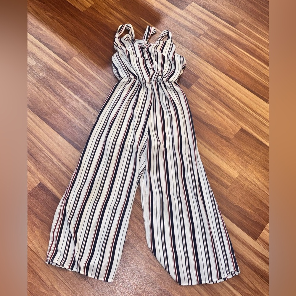 Sienna Sky Black and White Striped Jumpsuit